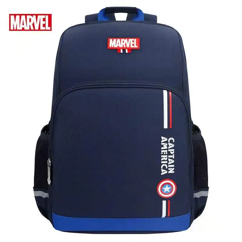 Школьный портфель для мальчиков Disney Marvel, ортопедический вместительный рюкзак на плечо для учеников начальной школы, Человек-паук, Капитан А...