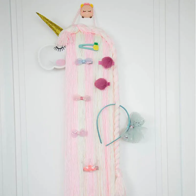 Аксессуары для волос Единорог банты пояс хранения девочек заколки Вешалка