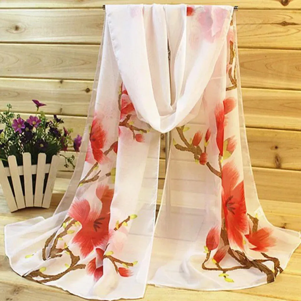 Длинный мягкий шарф с цветочным принтом модные шарфы для женщин женская шаль