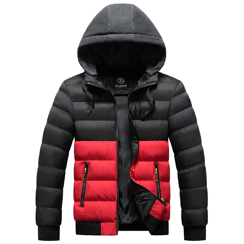 Padded Jacket Men's Winter Hooded Jacket Trendy Brand Men's Plus Size XXXXL Casual Jackets and Coats Men Fashion Overcoats