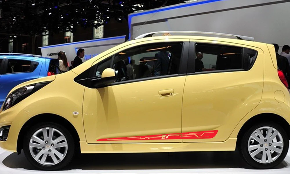 2 шт. для Chevrolet Spark автомобильные боковые наклейки на дверь авто Спортивная графика виниловая пленка наклейки автомобильный Стайлинг автомобильные принадлежности для тюнинга