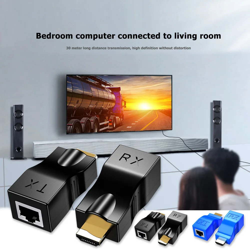HDMI Сетевой удлинитель до 30 м Ethernet кабель приемник Plug Play без драйвера программного