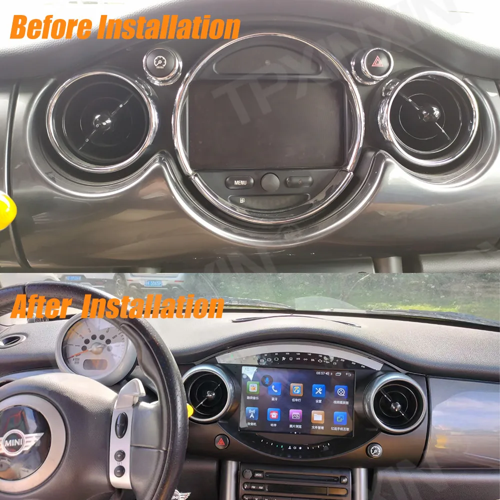 구매 무선 카플레이 오토 서라운드 뷰 카메라 GPS 내비게이션 헤드 유닛, 6 + 128G, 미니 2004-2006 용