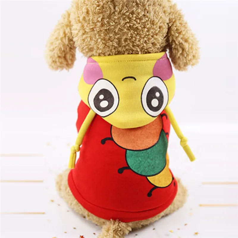 Для домашних любимцев собак Зимний принт насекомых с капюшоном одежда для