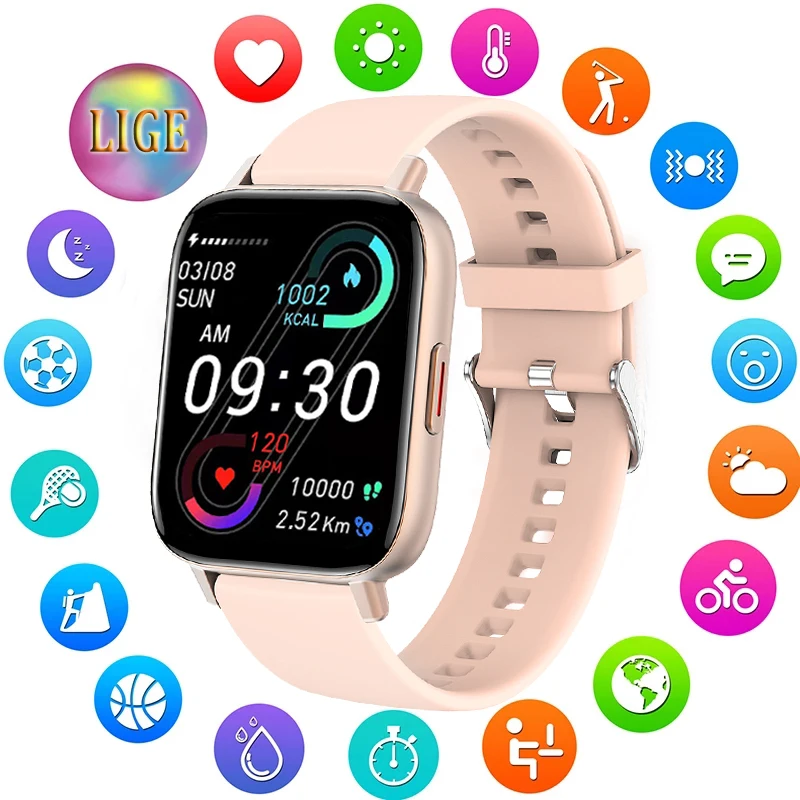 

LIGE New I20M Bluetooth call Smart Watch for Man Women Waterproof Heart Rate Fitness Men's Sports Smartwatch for Android IOS+Box