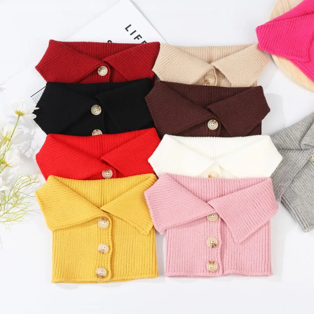 

Женский Теплый ветрозащитный трикотажный воротник-водолазка на пуговицах