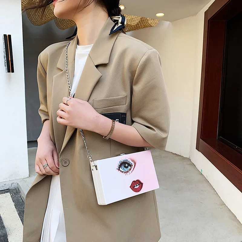 Funny Small Bag Female Bag 2021 New Graffiti Personality Mobile Phone Fashion All-Match Casual One-Shoulder Chain Messenger Bag