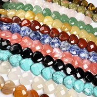 natural stone beaded heart shape faceted crystal semifinished loose beads for jewelry making diy necklace bracelet accessories