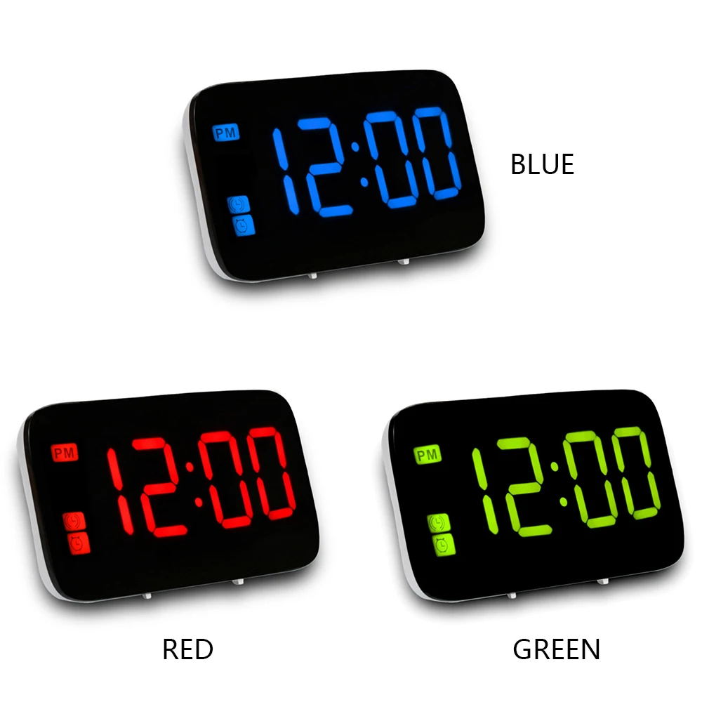 

Voice-activated Alarm Clock LED Digital Display with Separate Snooze Button 12/24 Hour Setting USB Rechargeable for Bedroom