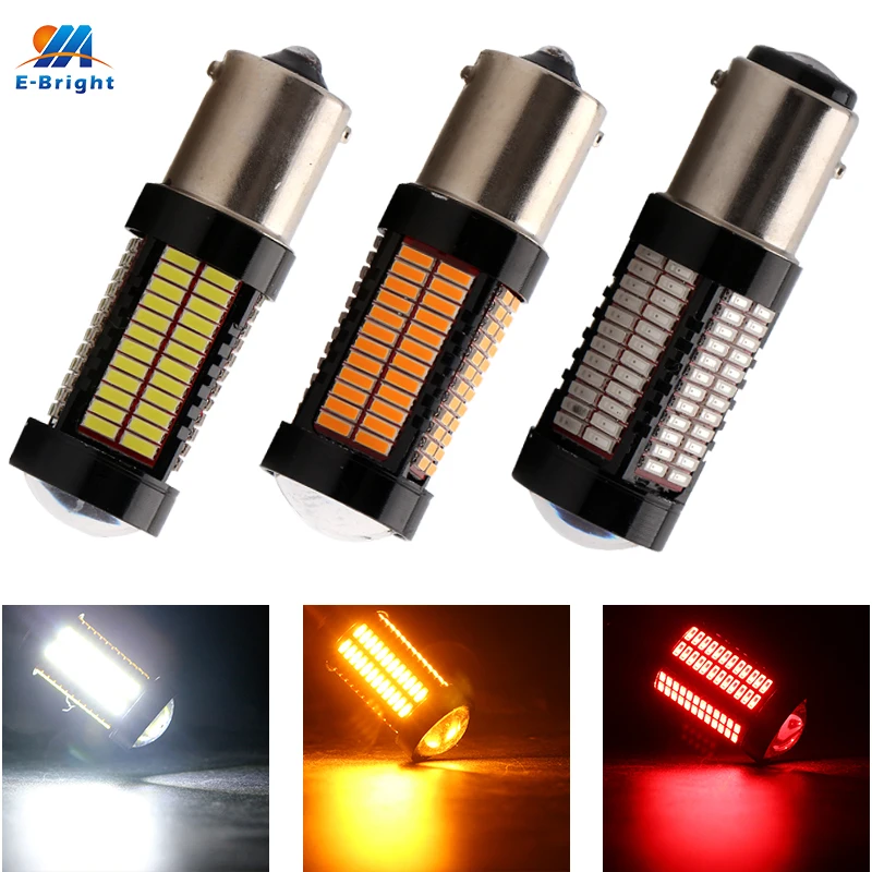YM E Bright 1 шт. 1156 BA15S p21w 1157 p21/5 Вт BAY15D 4014 106 SMD светодиодные задние указатели поворота 12