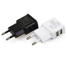 EU plug 5V Dual USB Universal Mobile Phone Chargers Travel Power Charger Adapter Plug Charger for iPhone for Android