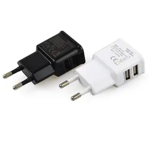eu plug 5v dual usb universal mobile phone chargers travel power charger adapter plug charger for iphone for android free global shipping