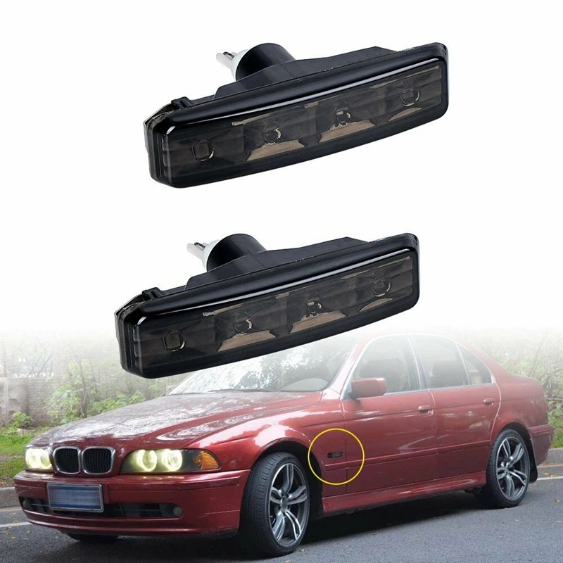

NEW-2Pcs автомобиля дым боковые габаритные 4-светодиодный Янтарный T10 светильник в наличии для BMW E39 M5 525I 528I 540I 1997-2003