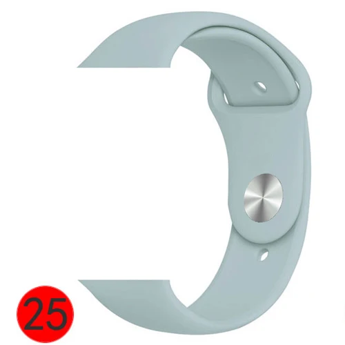 Ремешок для часов Silikon Für apple watch band 40 мм 44 мм 42 мм 38 мм apple watch 4 apple watch 5 correa iwatch повязки Uhr zubehёr - Цвет ремешка: light blue 25
