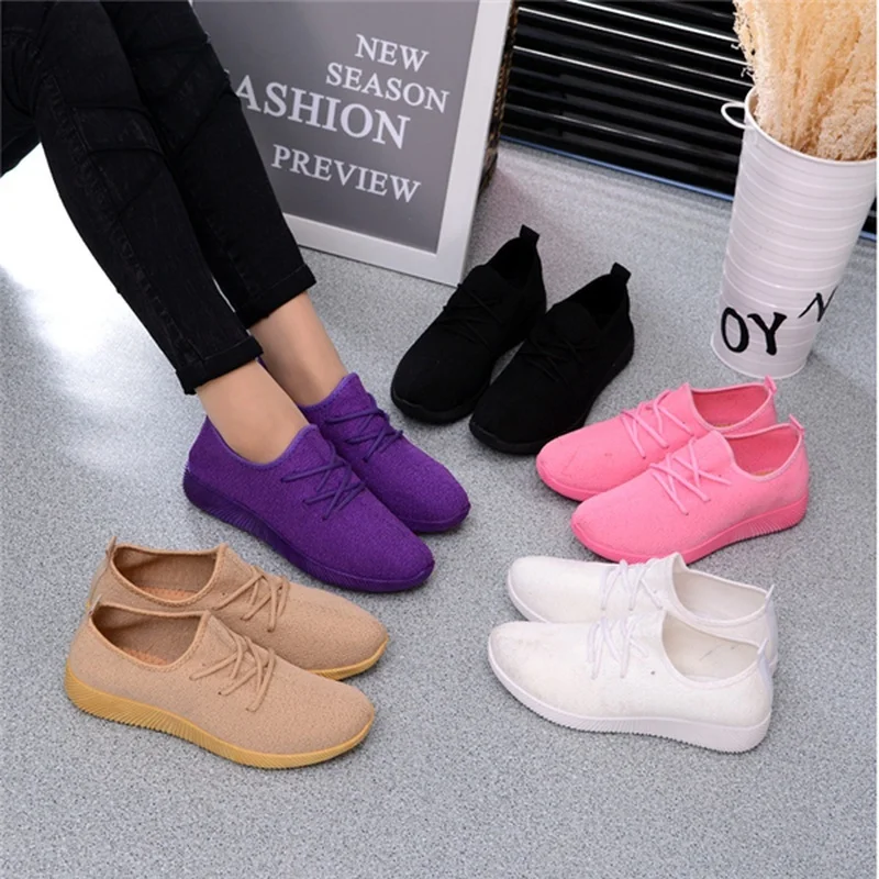 Лидер продаж Весенняя Повседневная обувь женская на плоской подошве дышащие