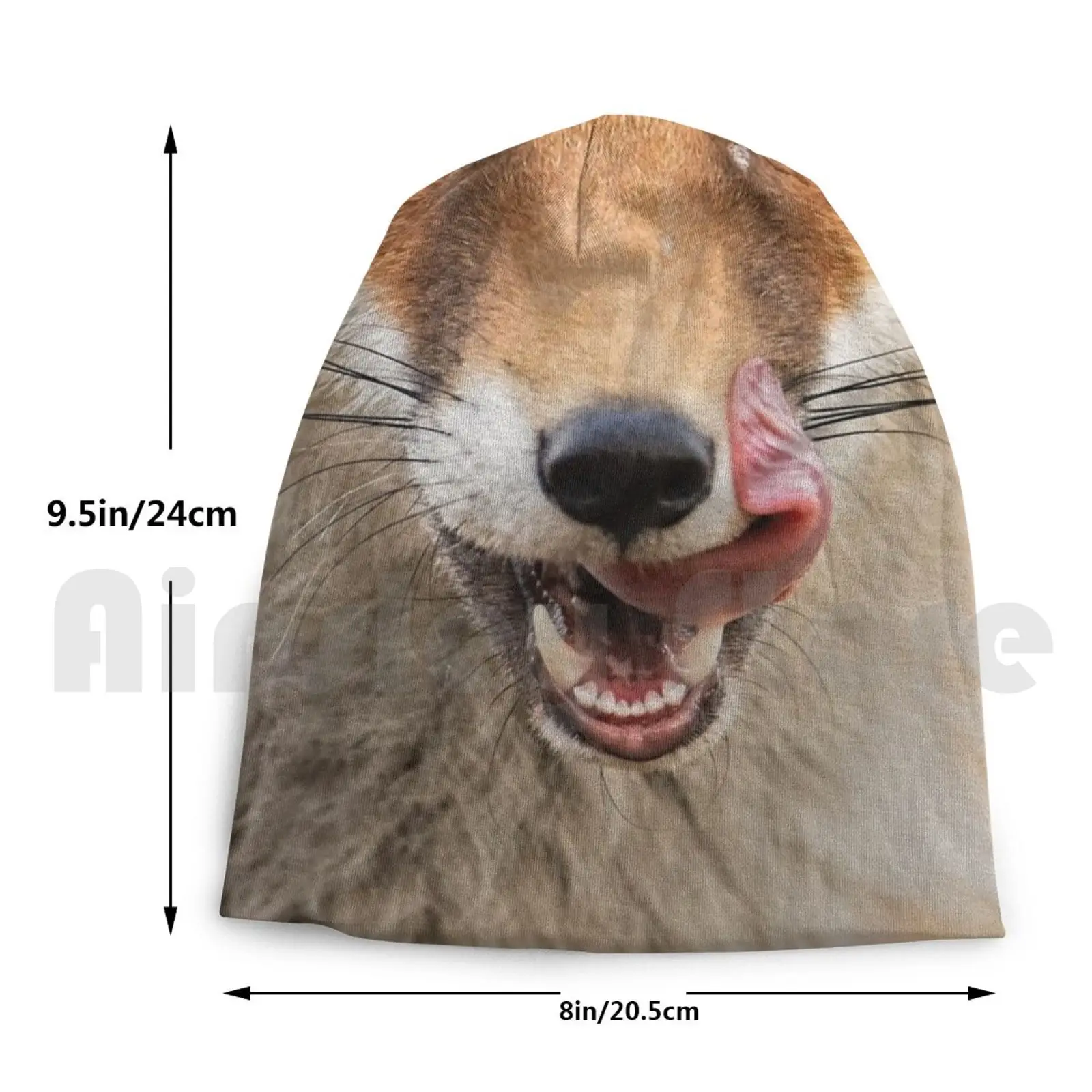 

Red Fox With Mouth Open Looking Beanies Knit Hat Hip Hop Red Fox Mouth Open Looking