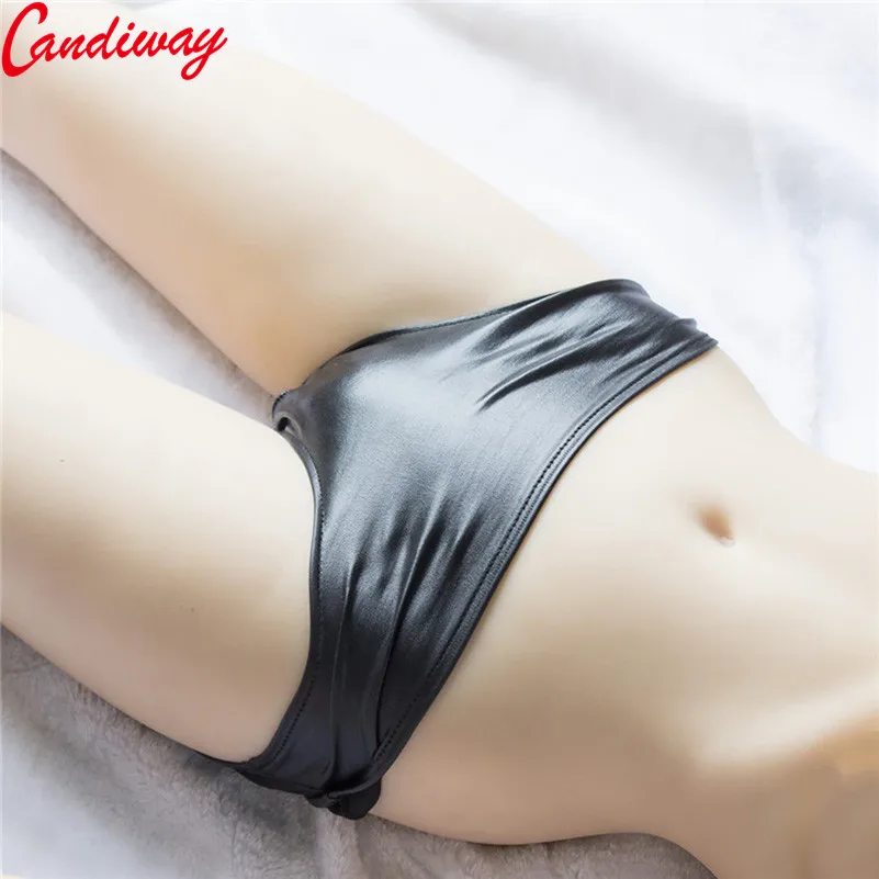 Candiway сексуальные стринги из лакированной кожи с отверстием для пениса года