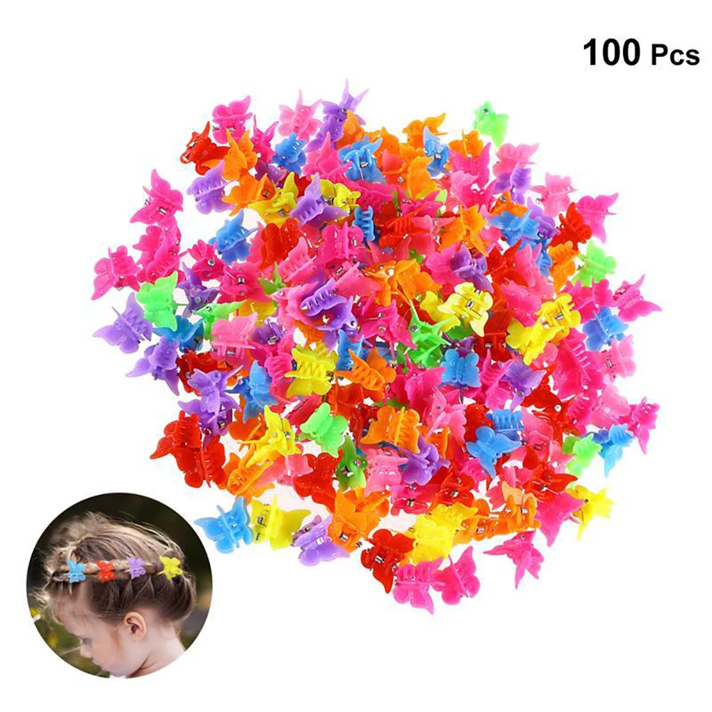 

20/50/100pcs Girls Butterfly Hair Clips Kids Mixed Color Mini Hair Claw Hair Pins Barrettes Jaw Headwear Korean Hair Accessories