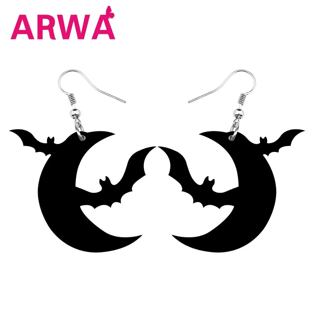 Акриловая большая летучая мышь ARWA для Хэллоуина черная девочек подростков шарм