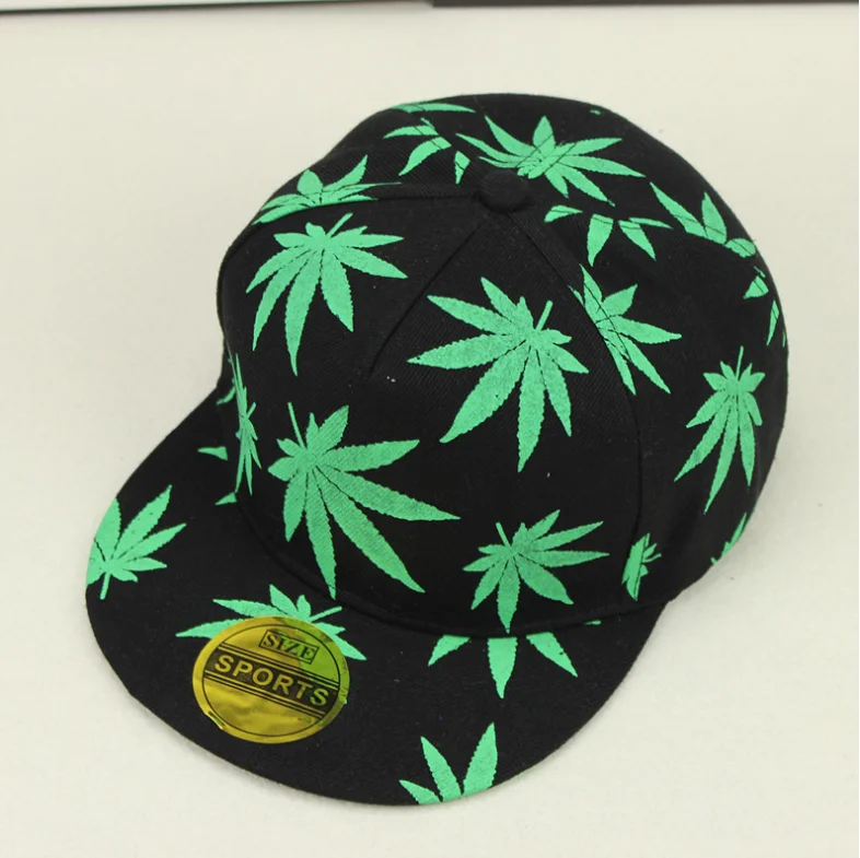 Новая мода вышивка лист белая кепка сорняки Snapback Головные уборы для мужчин и женщин хлопок хип-хоп облегающая Бейсболка подарок на день рождения