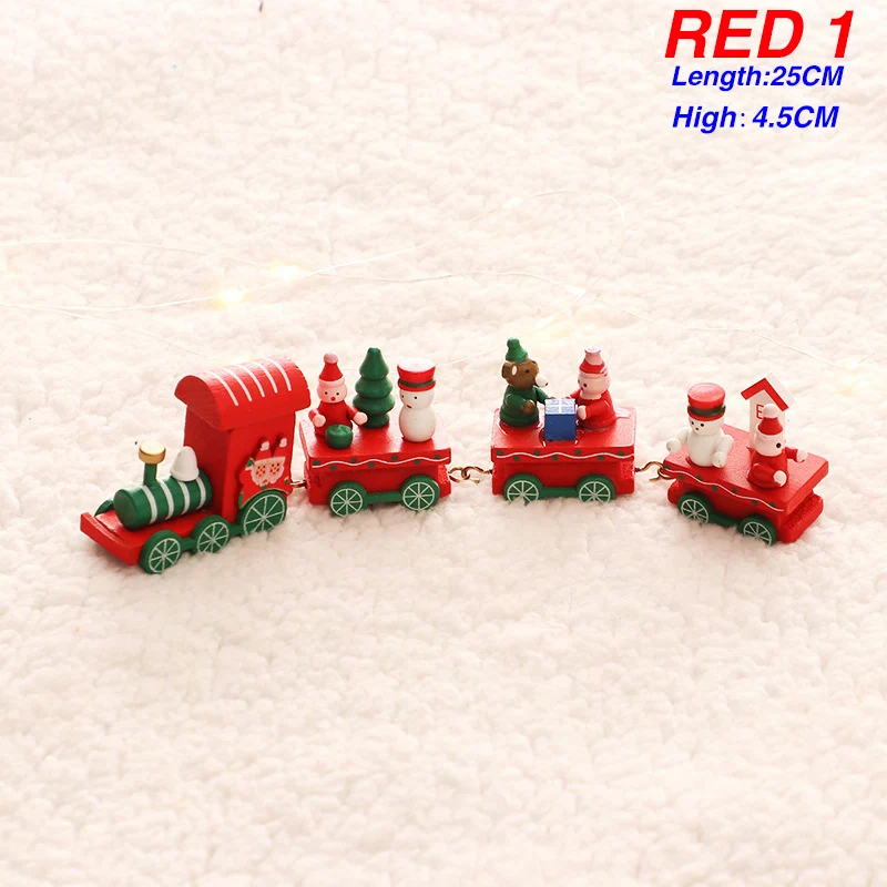 Red Train 1 Рождественское украшение с изображением поезда Санта-Клауса/медведя/снеговика, детские игрушки Navidad, подарок на год, вечерние украшения для дома - Цвет: Red Train 1