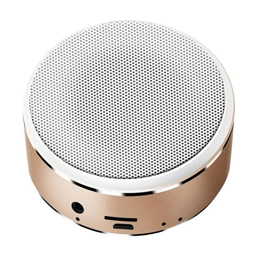 Портативный беспроводной Bluetooth круглый динамик TF карта металлический корпус