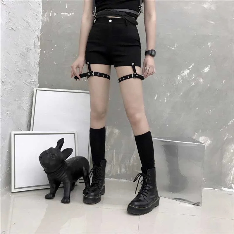 Женские сексуальные готические шорты NiceMix с подвязками Клубные облегающие