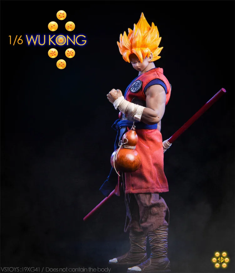 Коллекционная 19XG41 1/6 японский аниме Dragon Ball WU KONG Head& Clothes аксессуар прямой/Strabismus Eyes версия для фанатов