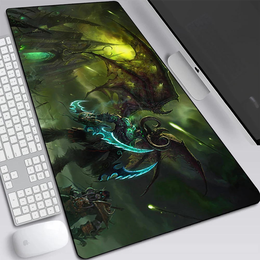 Мышь для игр World of Warcraft Illidan, большой игровой коврик для мыши, подставка для клавиатуры, ПК Геймер XXL, офисный коврик для мыши.