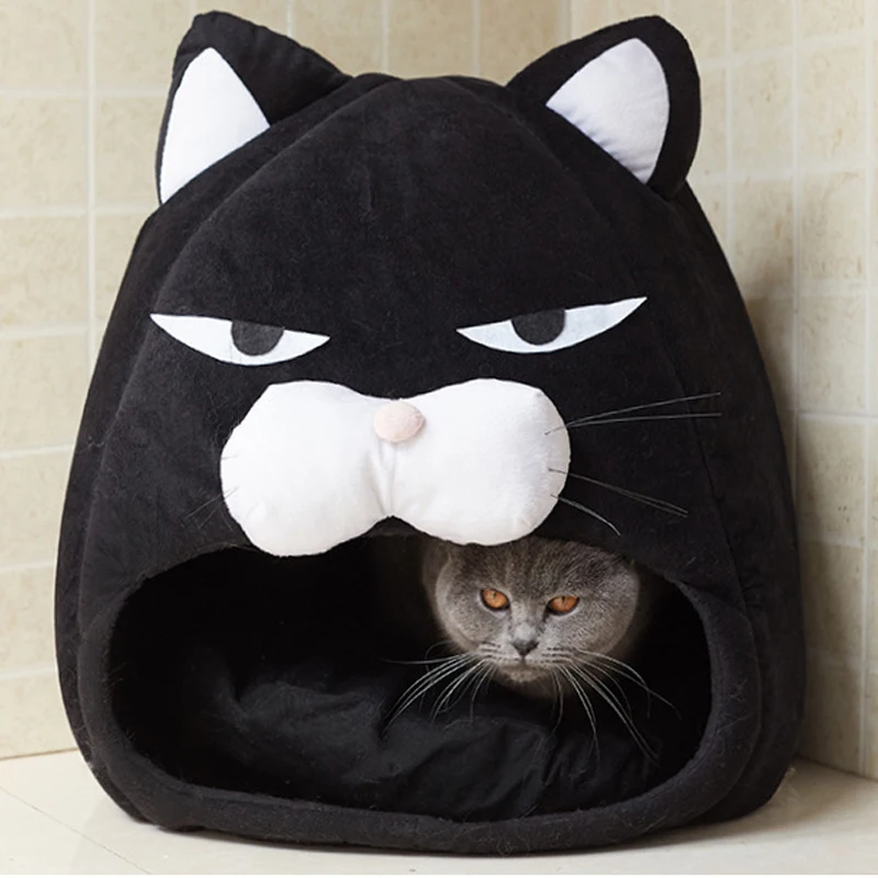 Домашняя кровать для кошек Petshy из хлопка зимний теплый коврик сна лежак щенков