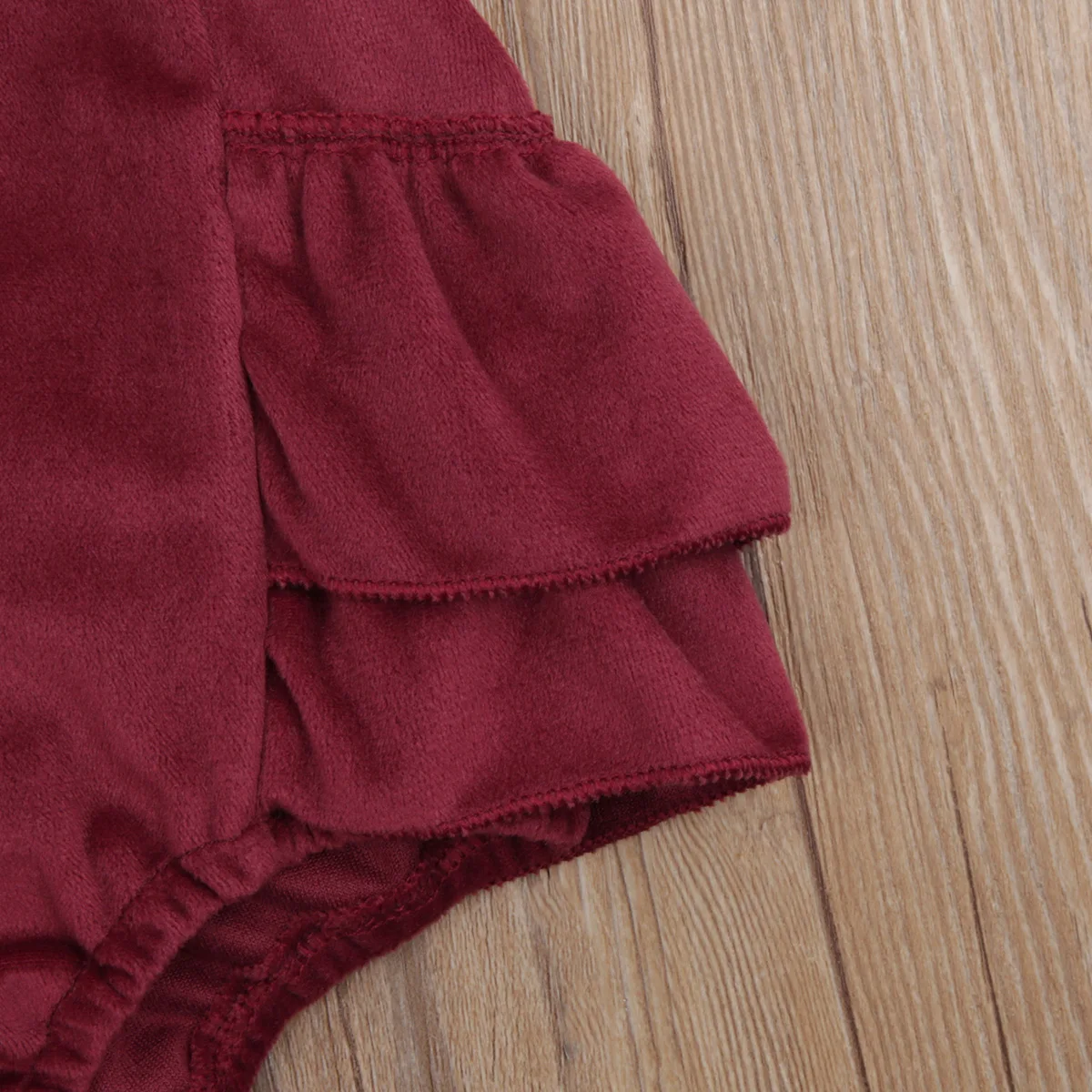 

Ma&Baby 0-24M Newborn Infant Baby Girl Red Romper Sequins Ruffles Velvet Jumpsuit Princess Christmas Birthday Party Costumes