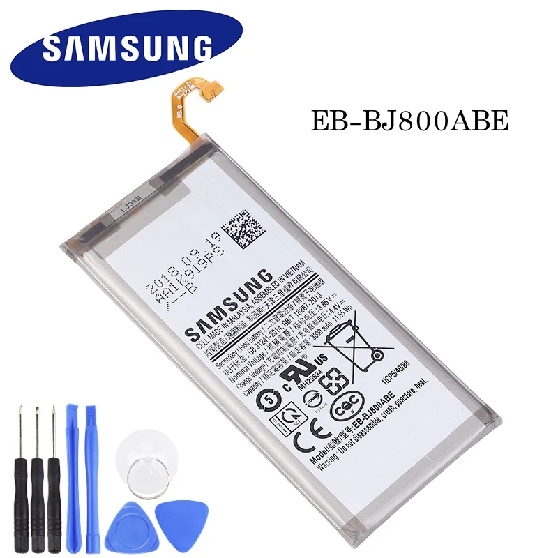 Оригинальная батарея samsung EB-BJ800ABE для samsung Galaxy A6() SM-A600 A600F для Galaxy J6 J600F Batteria 3000 мАч