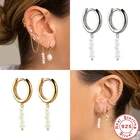 Серьги женские из серебра 925 пробы, с жемчугом, 2021