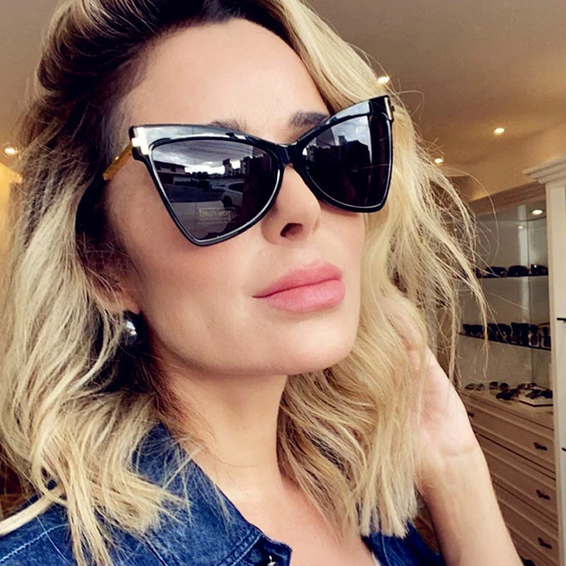

Personality Cat Eye Fashion Big Frame Retro Sunglasses Women's Street Shooting Sunglasses Gafas De Sol De Ojo De Gato De Moda