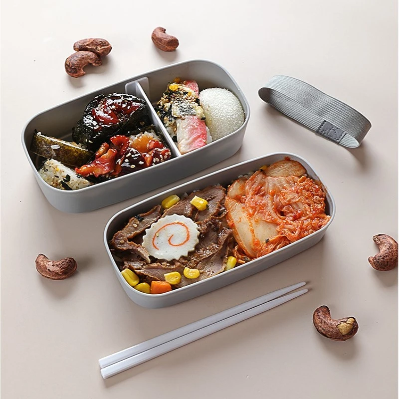 

1PCS 900ml Healthy Material Lunch Box 2 Layer Wheat Straw Bento Boxes Fresh-keeping Box Microwave Tableware Lunch Box Tableware