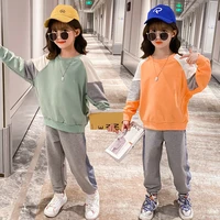 spring autumn girls clothes set long sleeve shirts pants 2pcs children active clothing kids girls tracksuits 4 6 8 9 10 12 years