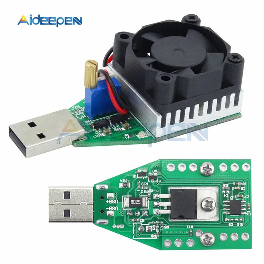 

15W DC 3V-21V Electronic Test Load resistor USB Interface Battery Discharge Capacity Tester with Fan Adjustable Current Module