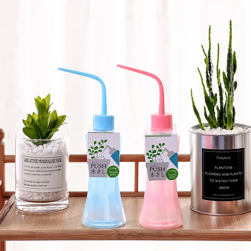 Watering Color Pot 250ml Long Curved Meat Transparent Water Bottle Liquid Container Spray Kettle 1 Pcs | Дом и сад