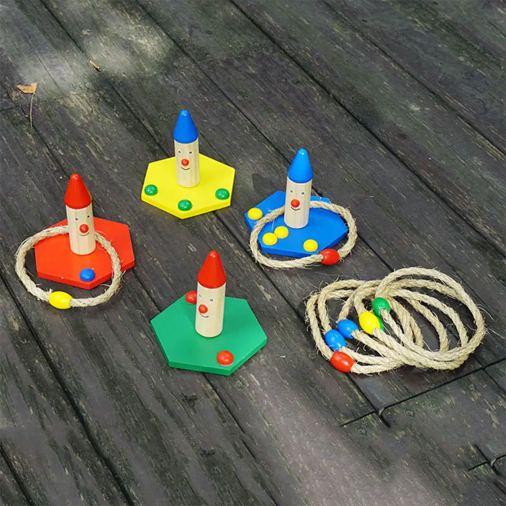 

Wooden Toss Backyard Game Kids/Children Toys Develop Motor Skills
