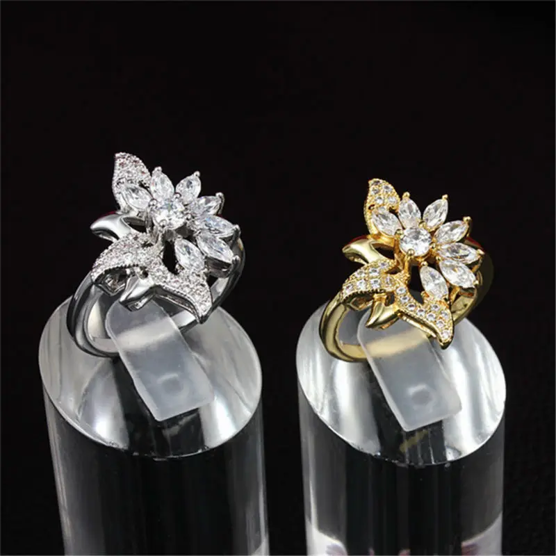 Женское кольцо с кристаллами из циркония Золотое и белое на свадьбу|jewelry clasp|jewelry