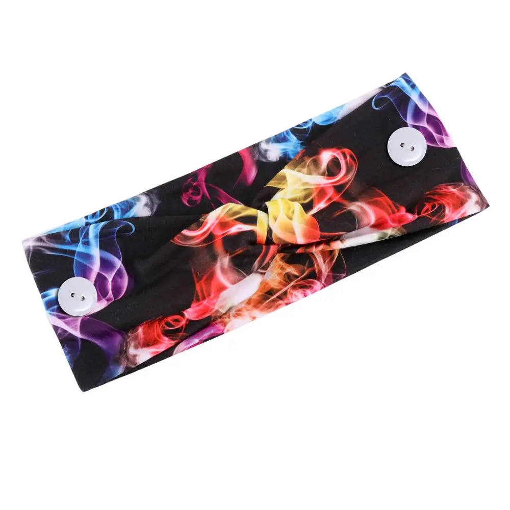 2020 New Fashion Print women girls Headbands ladies Turban headwear bow hair Ribbons with buttons Bandanas Hair Accessories |