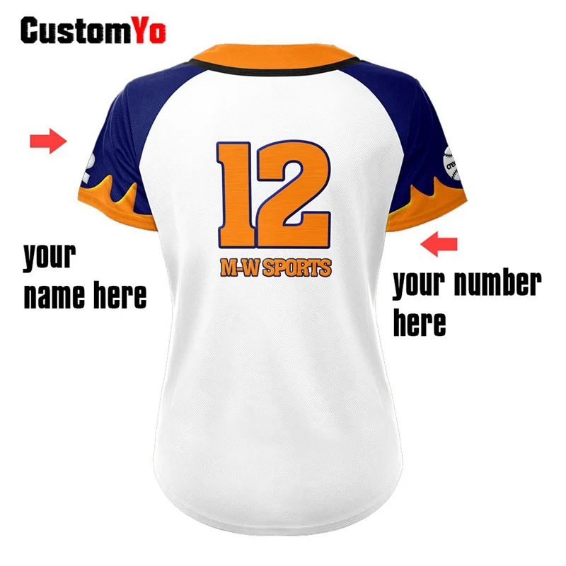 Женская бейсбольная рубашка форма синего и белого цвета|Бейсбольные майки| |