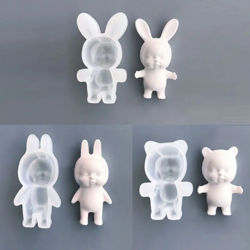 

Silicone Sleep Doll Epoxy Resin Molds Cute Beanies Doll Resin Casting Mold Tools F3MF