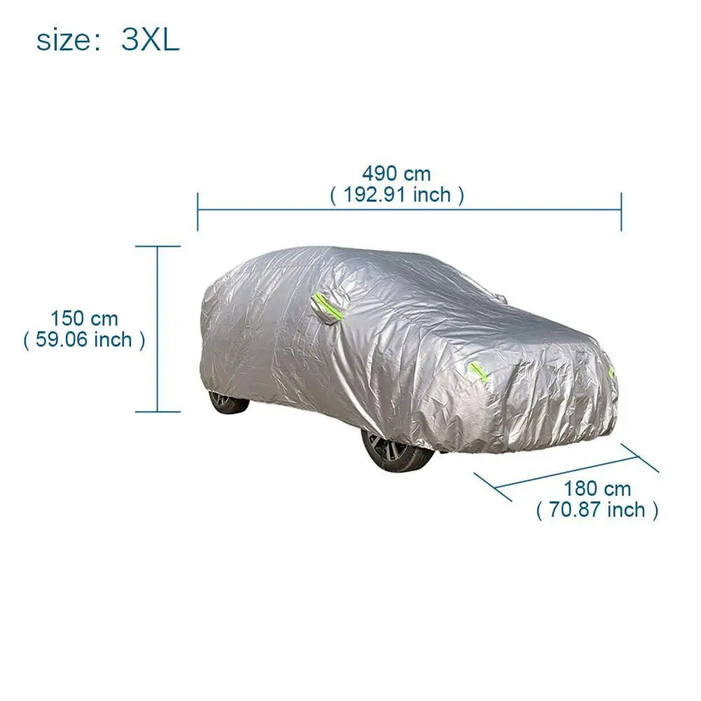 Чехол для автомобиля серебристый с защитой от УФ лучей снега и