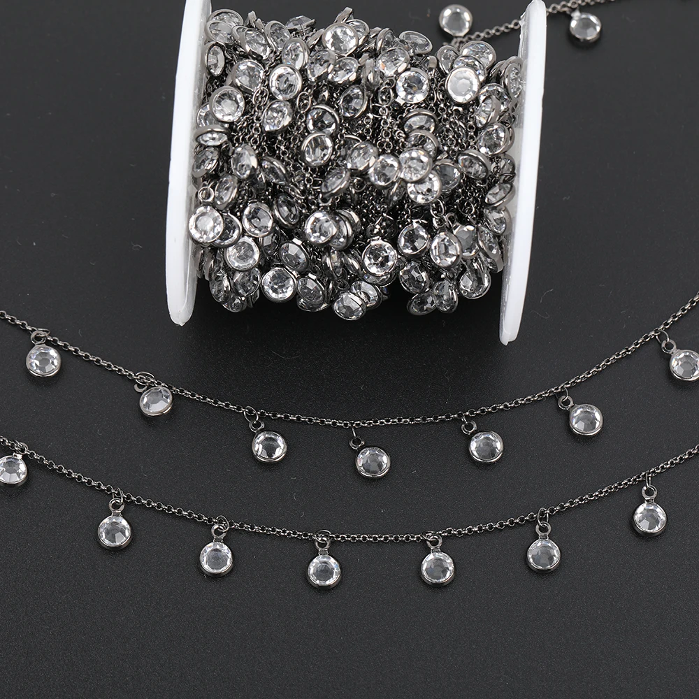 5 м/лот цветов на выбор 6 мм прозрачные белые стеклянные круглые бусины