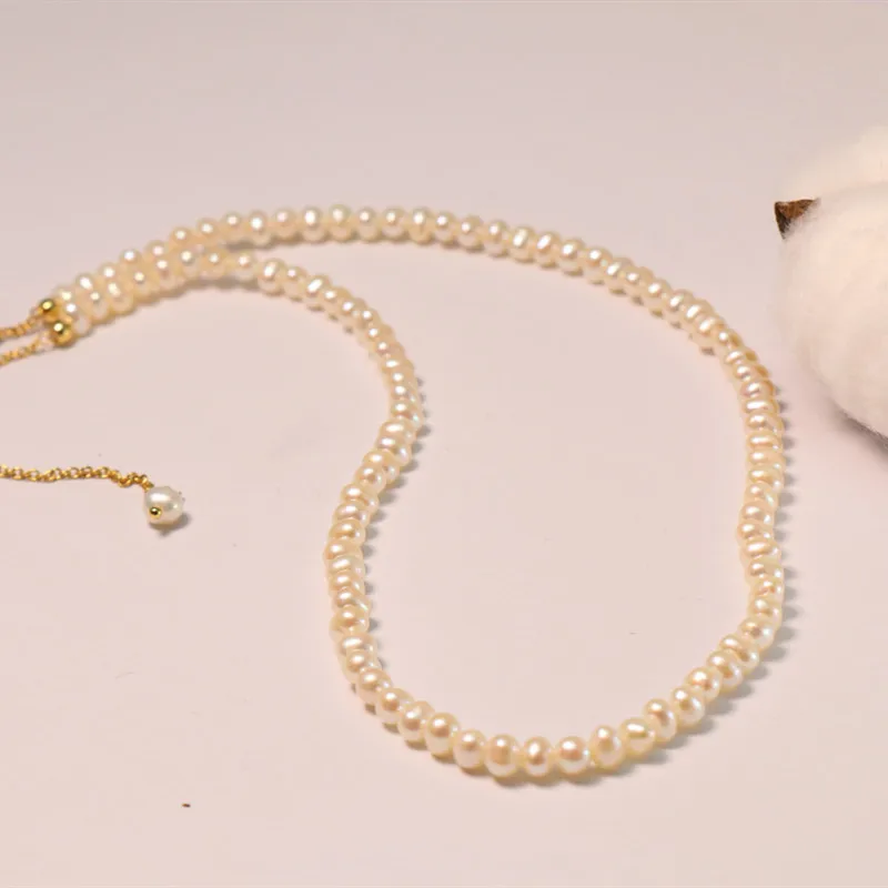 

Freshwater Pearl Necklace Female Simple Small Choker Clavicle Chain Necklaces for Women Jewelry Gift