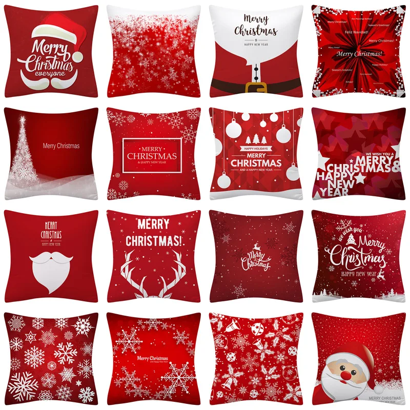 Рождественская наволочка, красная наволочка, наволочки для диванной подушки, чехлы для сиденья автомобиля, домашний декор, наволочка, Рожде...