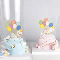 balloon string baby cake decoration happy birthday cake topper candy bar baby shower gender reveal kids party supplies