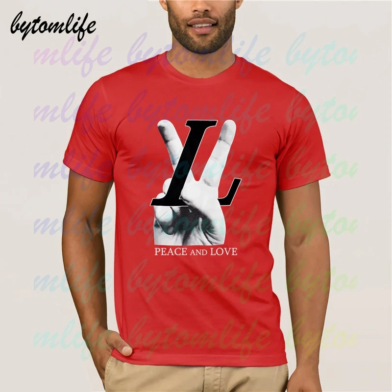 New Novelty 2020 Punk Unisex Fashion T Shirt 3d Peace And Love Louis V T-shirt Hip Hop Skateboard Street Cotton T-shirts Tee Top | Мужская