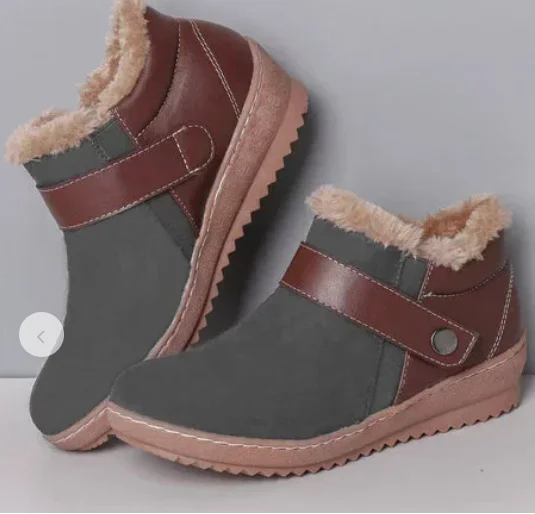 

NewWomen Boots Winter Thicken Warm Snow Boots Faux Suede Ankle Boots Female Flat Heel Botas Mujer Plush Shoes 35-43 6951